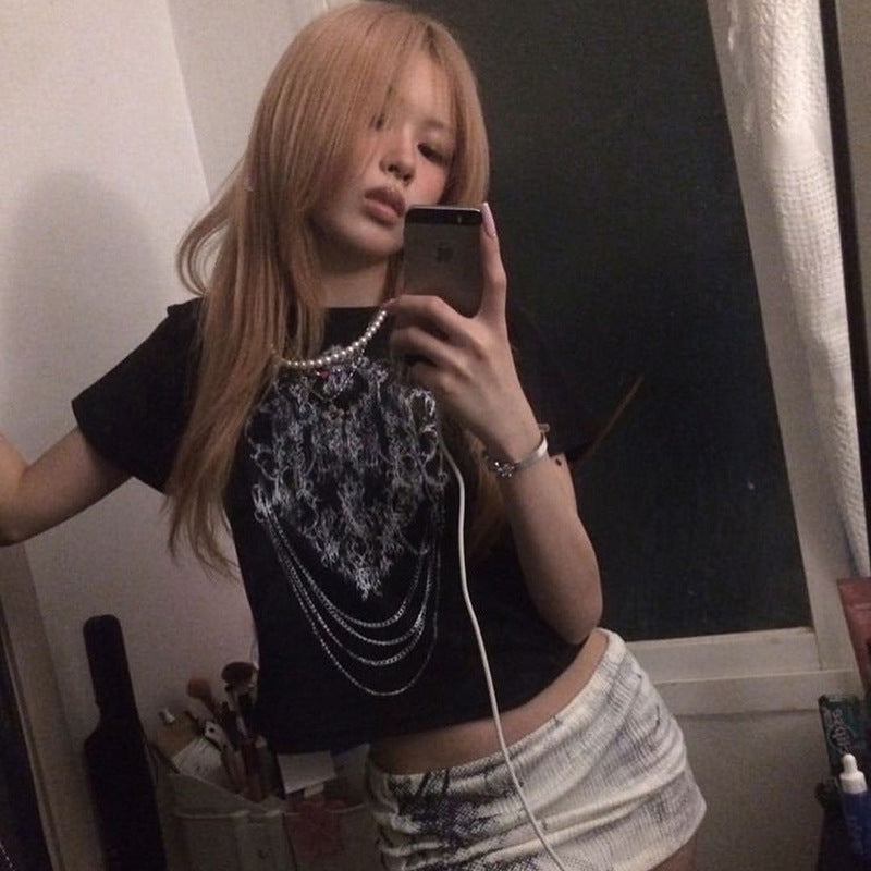 Punk Style Print Tee YJ22565