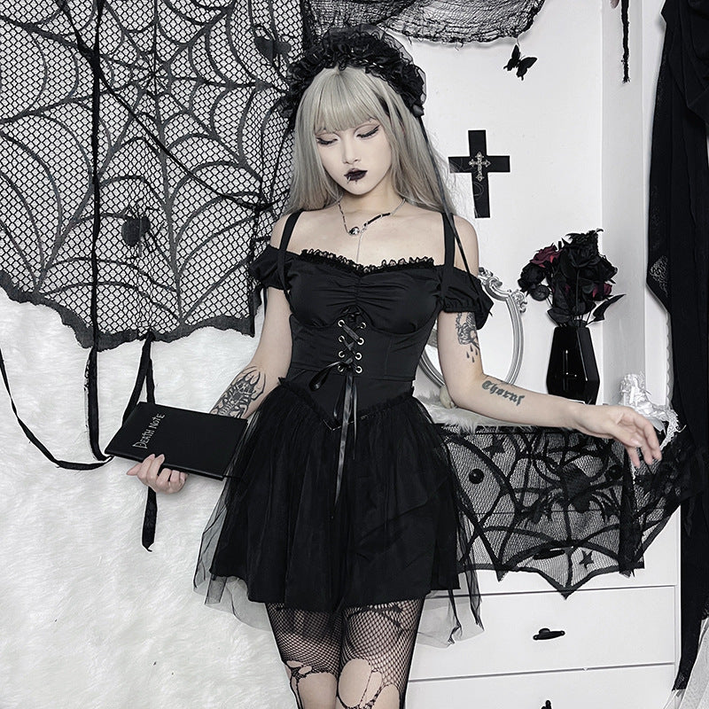 Gothic Style Short Sleeve Dress JY22503