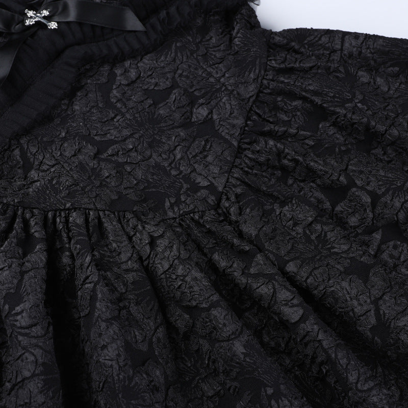 Black Gothic Rose Lace Dress JY23037