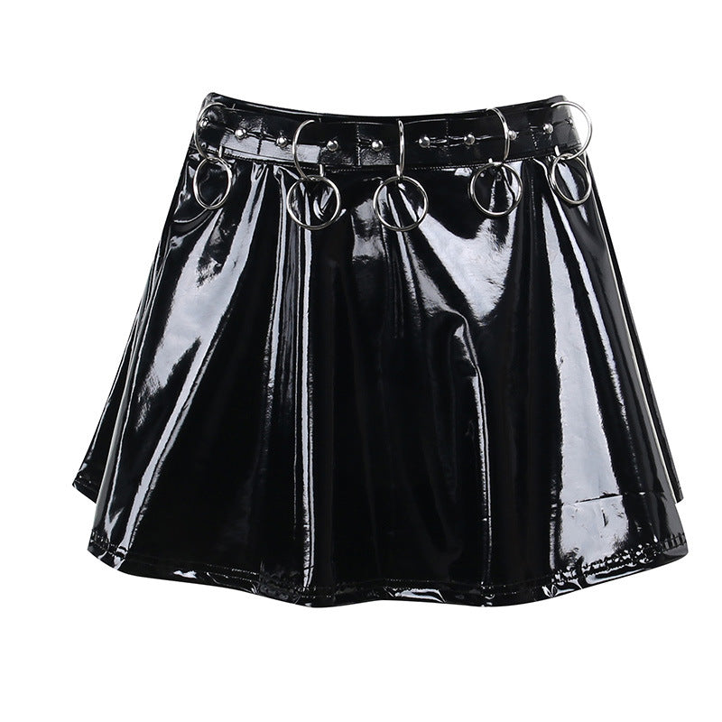 Punk Style Metal Black Short Skirt JY22608