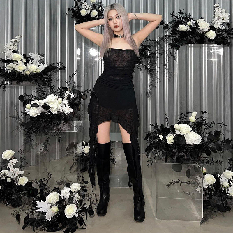 Black Punk Style Dress YY23012
