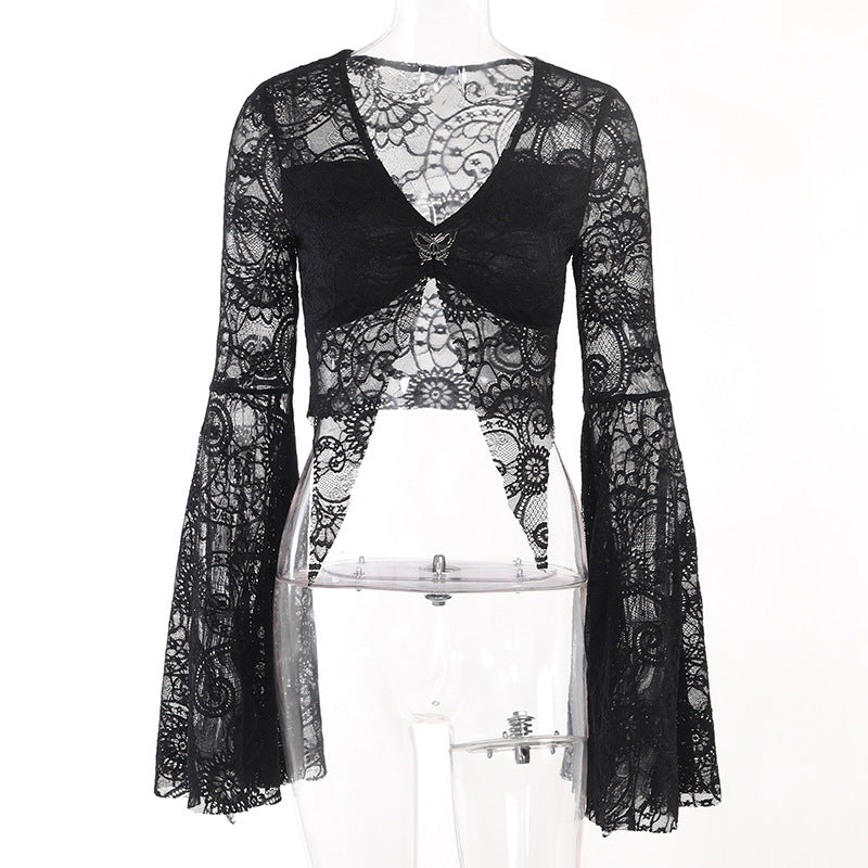 Black Lace Gothic Long Sleeve Bolero WY22038