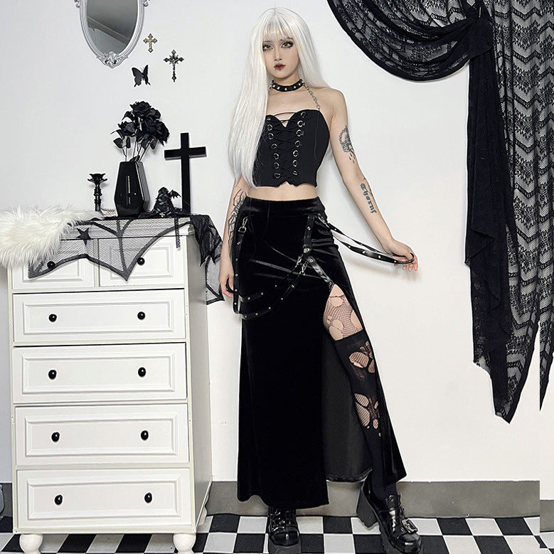 Gothic Velvet Long Skirt XY22157