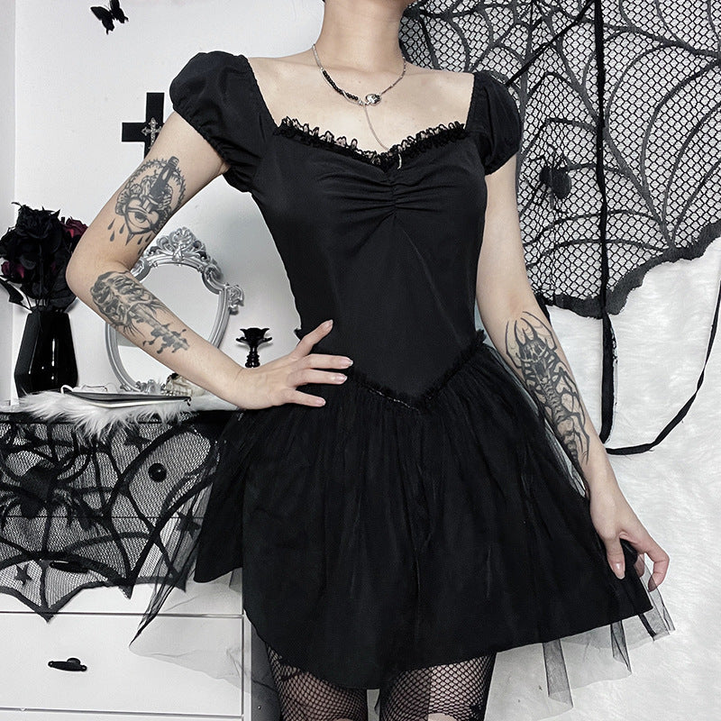 Gothic Style Short Sleeve Dress JY22503