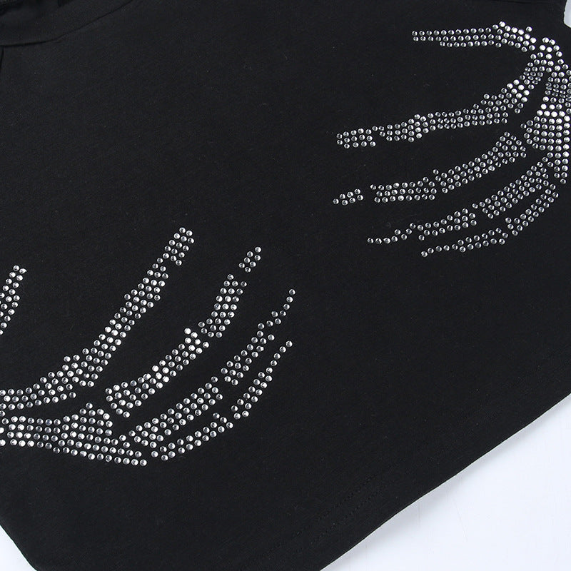Punk Style Skeleton Hands Crop Top YJ22559