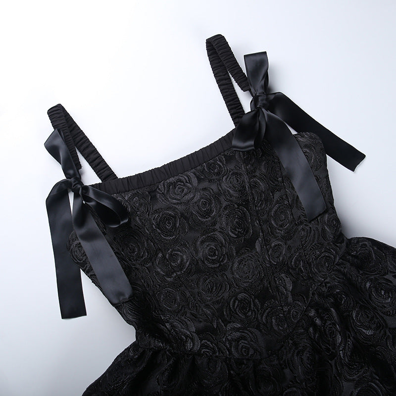 Gothic Black Off-shoulder Mini Dress CC21254