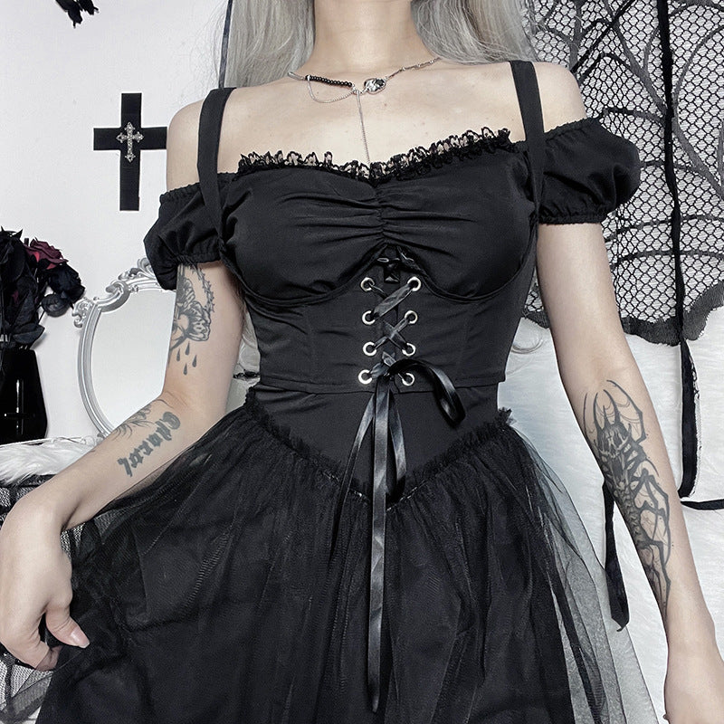 Gothic Style Short Sleeve Dress JY22503