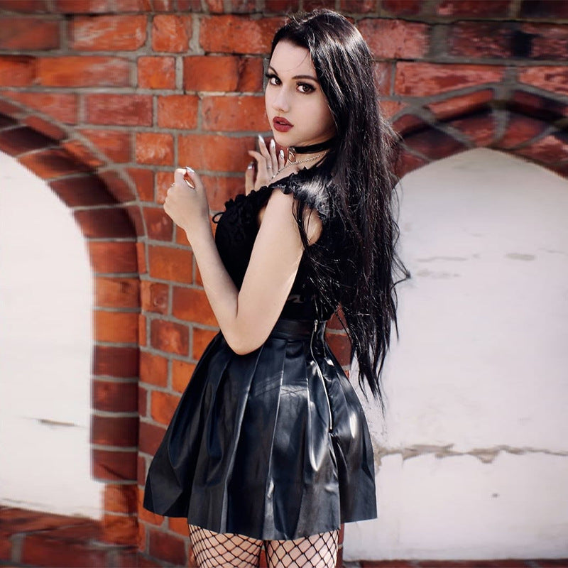 Gothic Black Lace Corset Bodysuit 92360