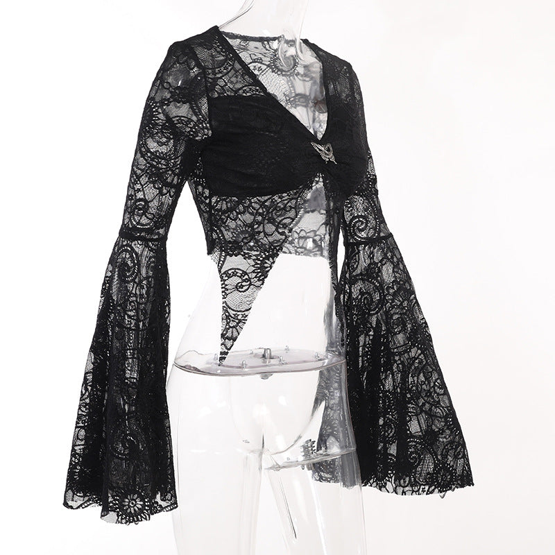 Black Lace Gothic Long Sleeve Bolero WY22038