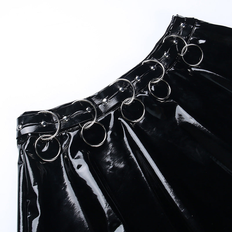 Punk Style Metal Black Short Skirt JY22608