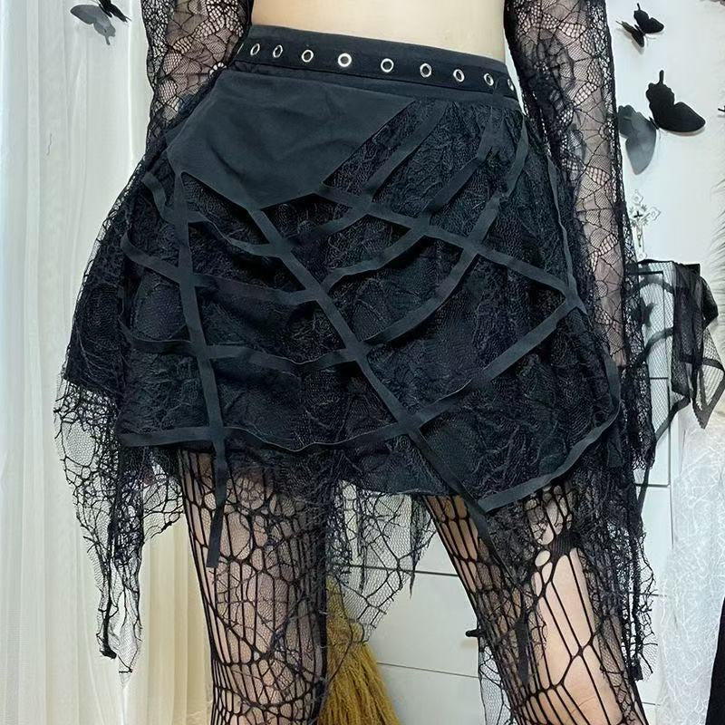 Spider Web Punk Skirt SK01