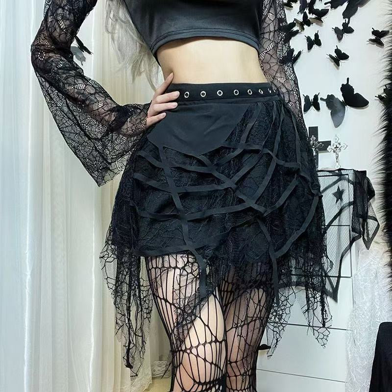 Spider Web Punk Skirt SK01