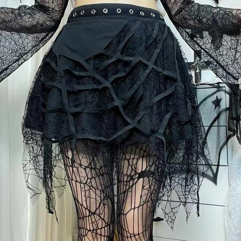 Spider Web Punk Skirt SK01
