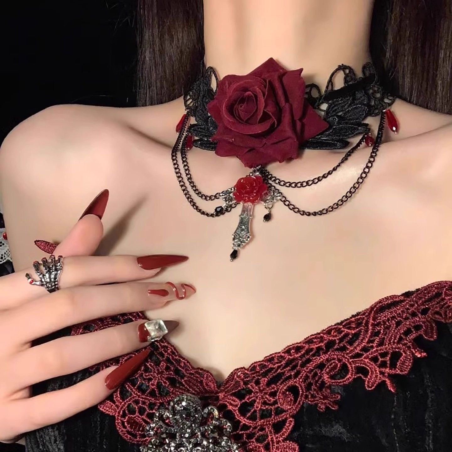Gothic Rose Lace Choker (CK01)