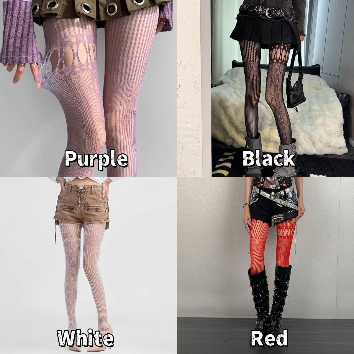 Punk Gothic Lace Fishnet Stockings (SC02)