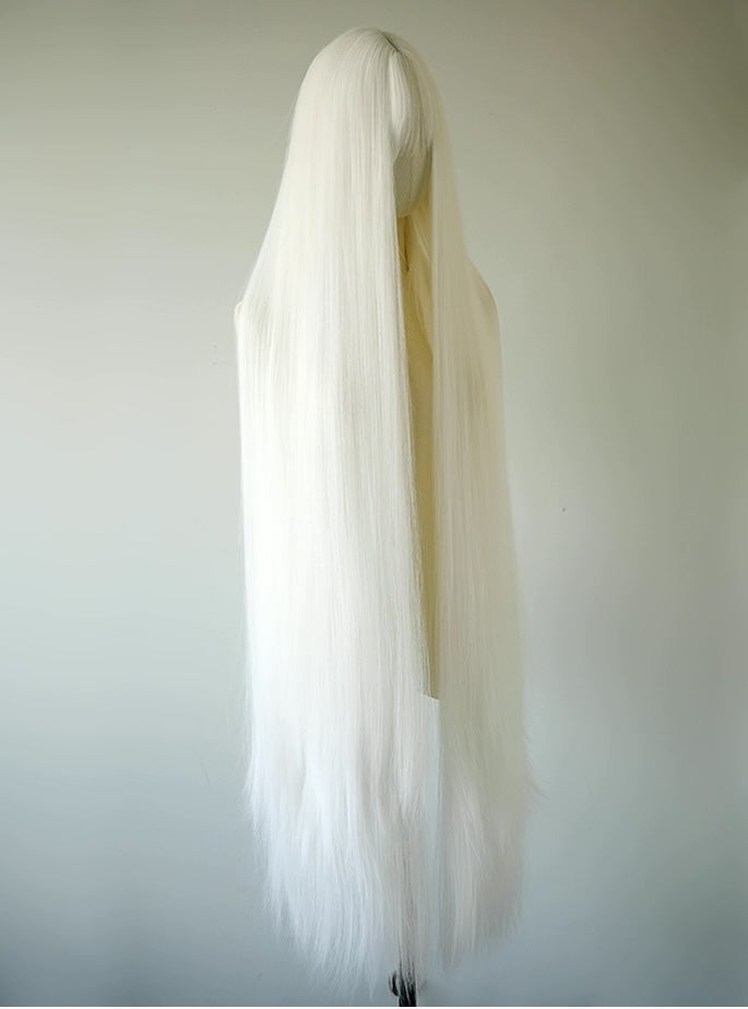 White Wig - 1.3 Meter Long Straight Hair 130cm (WG01)
