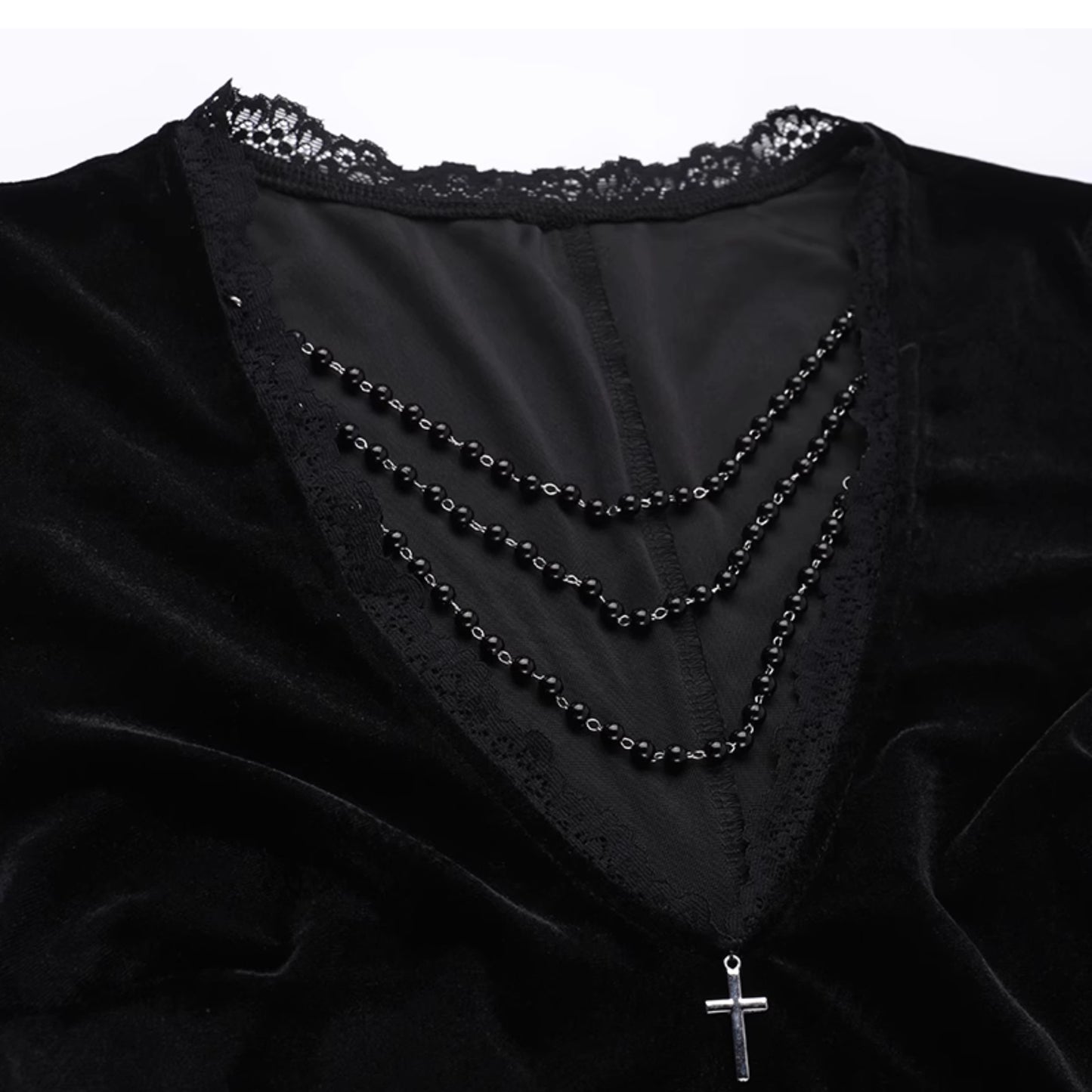 Gothic Batwing Sleeves Lace Dress (DR04)