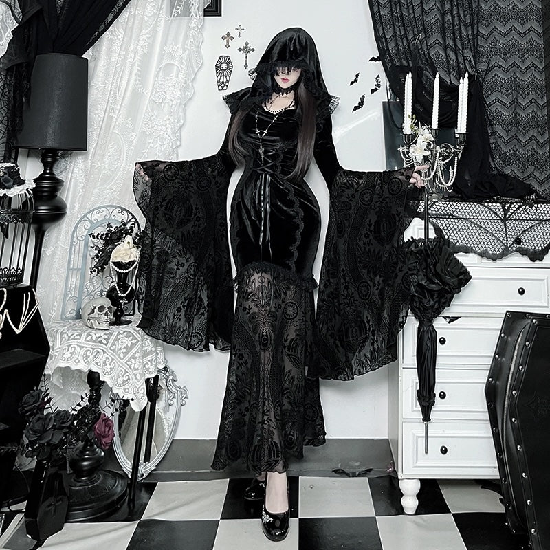 Gothic Lace Hooded Dress (DR01)