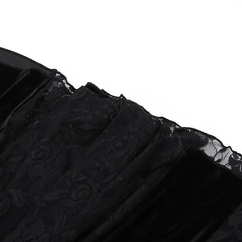 Gothic Dark Black Lace Mermaid Dress (DR03)