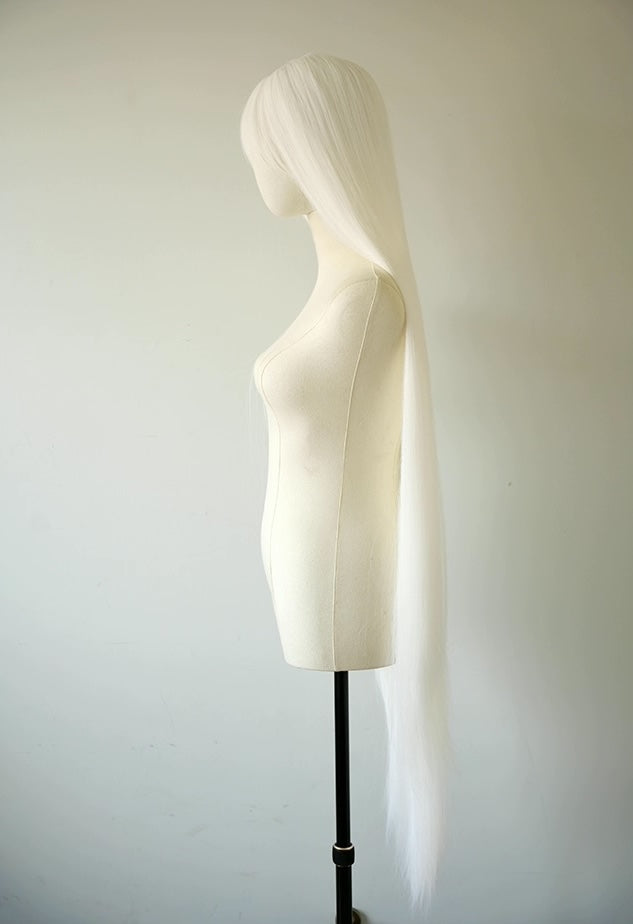 White Wig - 1.3 Meter Long Straight Hair 130cm (WG01)