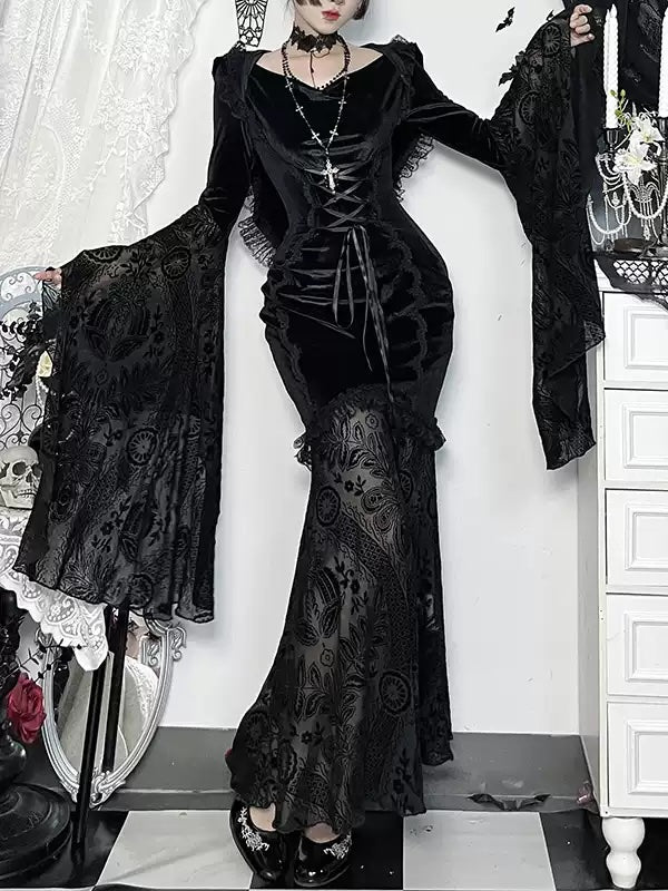 Gothic Lace Hooded Dress (DR01)