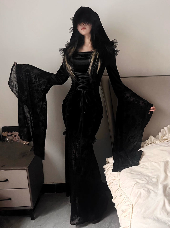 Gothic Lace Hooded Dress (DR01)