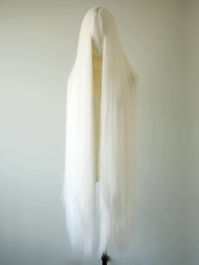 White Wig - 1.3 Meter Long Straight Hair 130cm (WG01)
