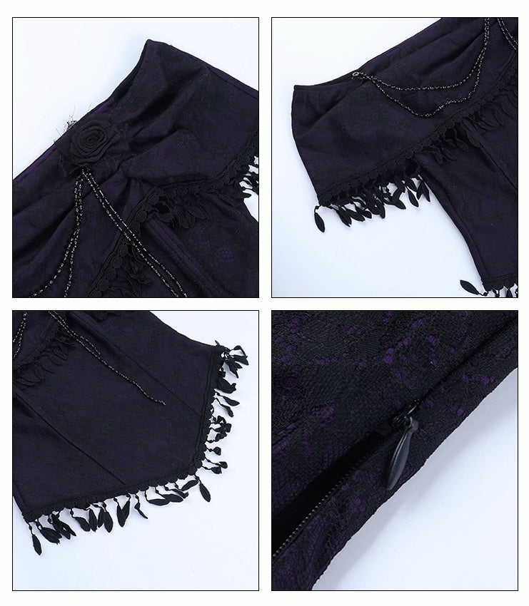 Gothic Purple Off-shoulder Top and Skirt (TP02)