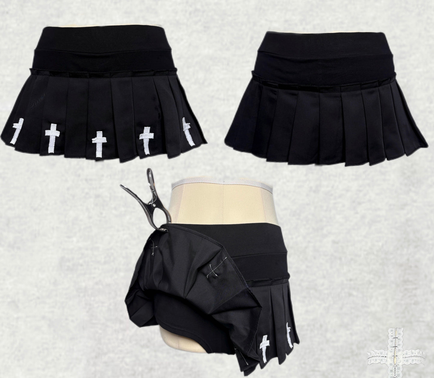 Goth Punk Cross Pleated Skirt (SK05)