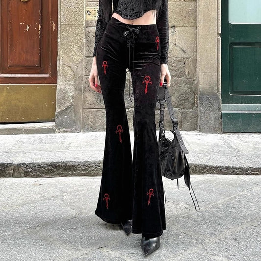 Gothic Velvet Flare Pants (PT01)