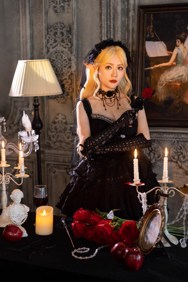 Black Gothic Rose Choker (CK02)