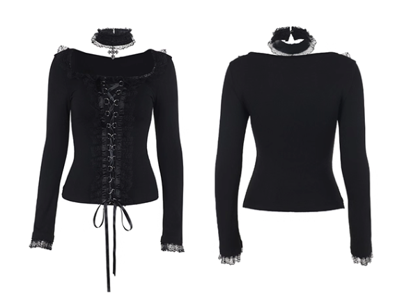 Long Sleeves Gothic Top & Choker Set (TP03)