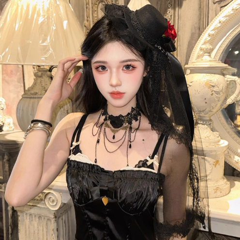 Black Gothic Rose Choker (CK02)