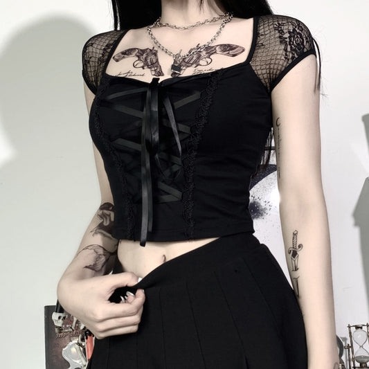 Short Sleeve Goth Top 22112P