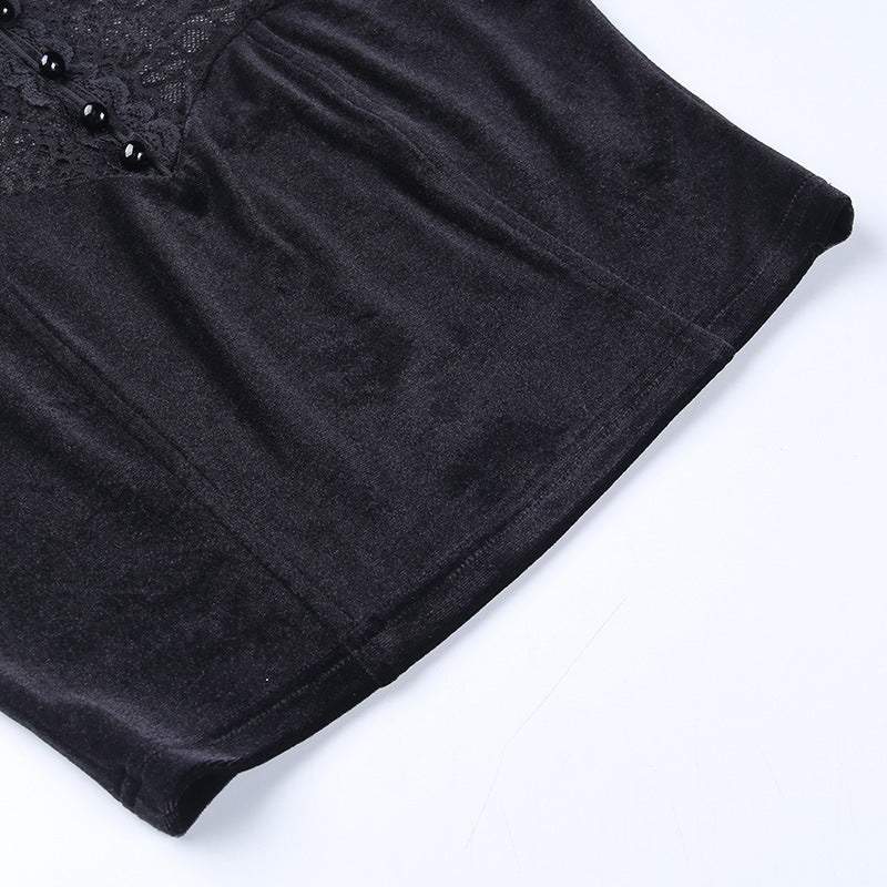 Gothic Spider Web Short Sleeve Crop Top CF23024