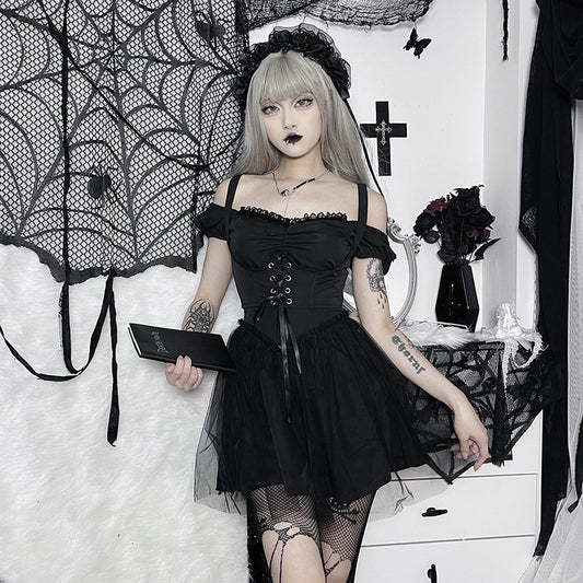 Gothic Style Short Sleeve Dress JY22503