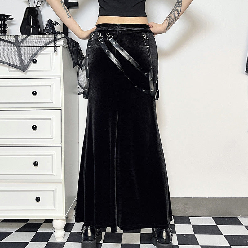 Gothic Velvet Long Skirt XY22157