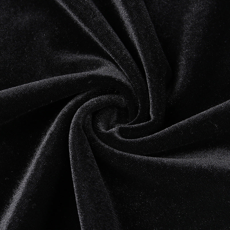 Gothic Style Velvet Spider Web Long Sleeve Dress JY22298
