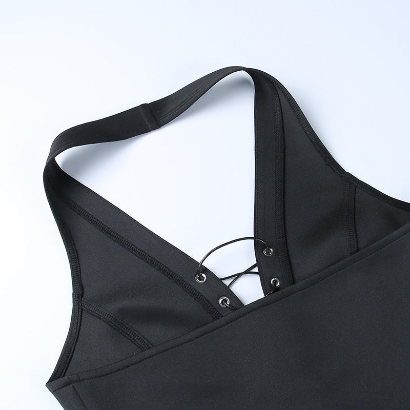 Gothic Style Black Corset Vest Halter Top QY21684
