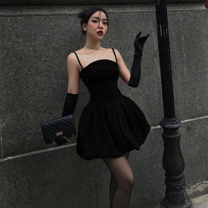 Gothic Style Strap Bubble Dress YJ22497