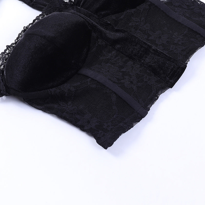 Gothic Style Black Lace Halter Tube Top CF22253