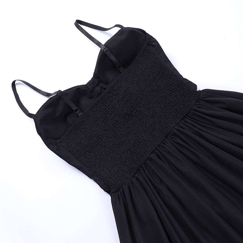 Black Gothic Strappy Lolita Dress CF23002