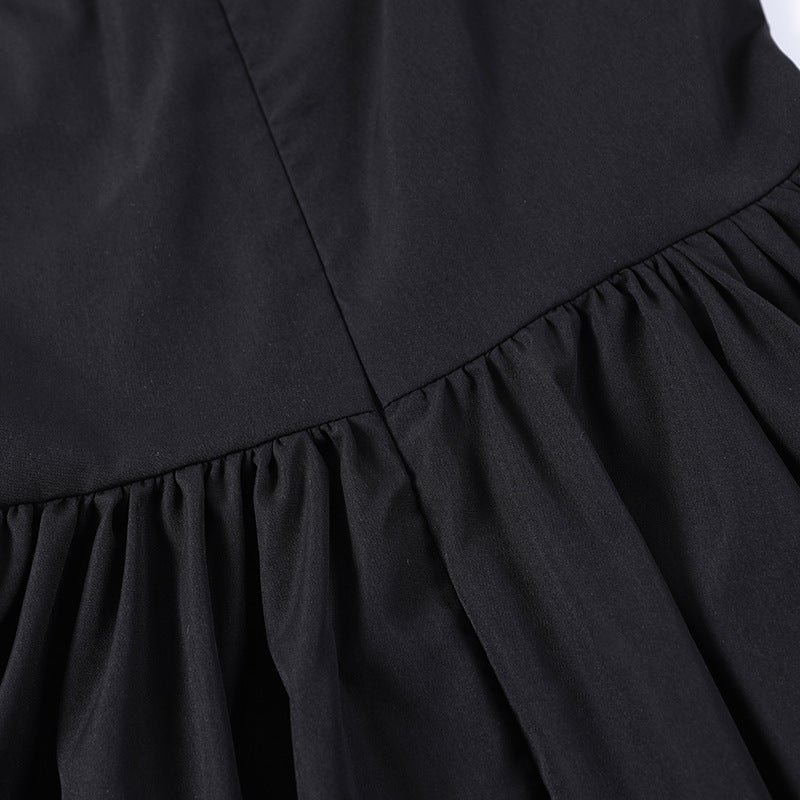 Black Gothic Lolita Corset Short Sleeve Dress JY22527