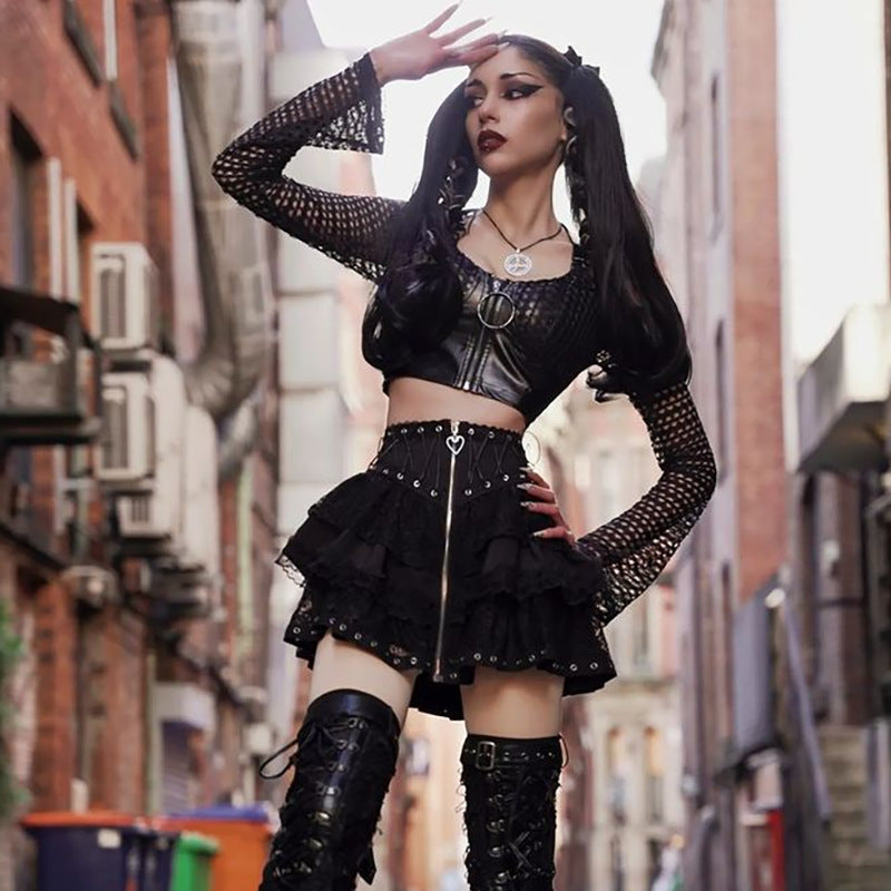 Gothic / Punk Style Frill Skirt WY23001